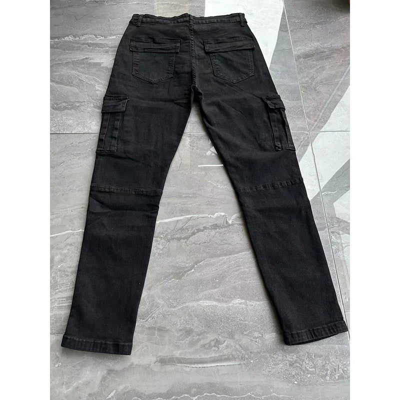Men's Elastic Skinny Cargo Pants Jeans