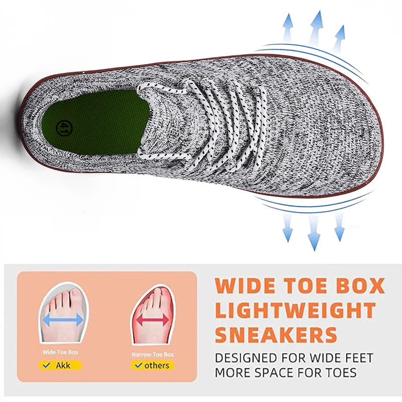 Unisex Minimalist Barefoot Shoes Lightweight Breathable Wide Toe Sneakers for Outdoor Casual Walking