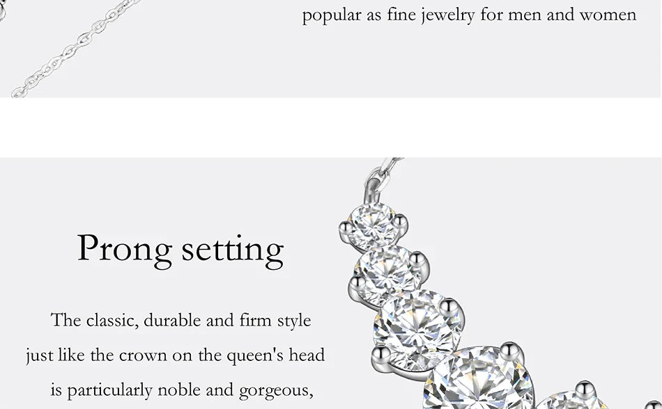 All Moissanite Necklace for Women S925 Pure Silver Smile Sparkling Diamond Pendant Fashion Luxury Jewelry Party Gift