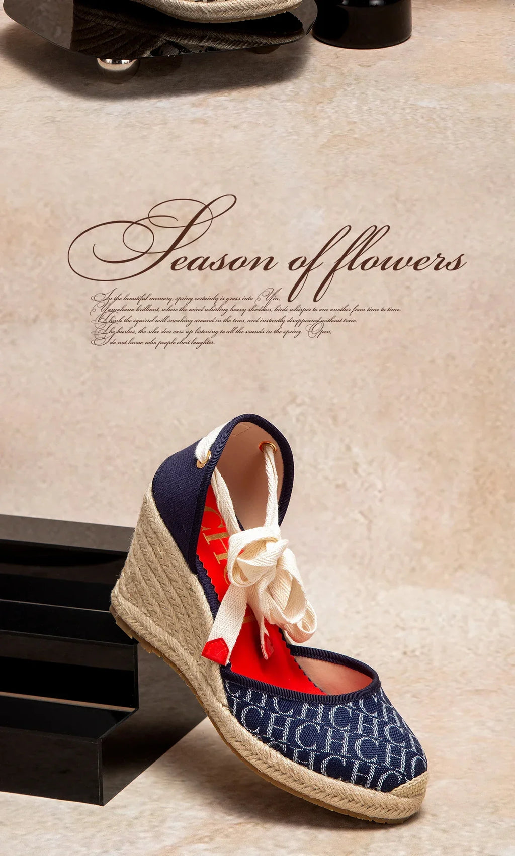 Women's Shoes CARACAS CANVAS WEDGES Luxury Brand Heeled Sandals Straw Fabric Casual shoeses