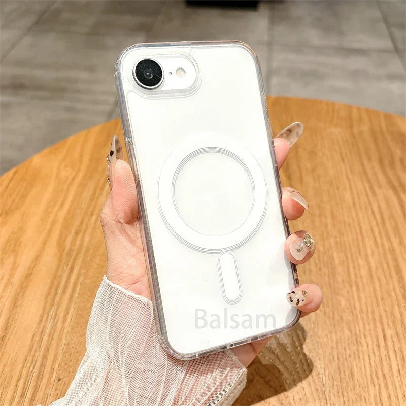 For Magsafe Magnetic Transparent Phone Case For iphone 16E 15 14 13 12 Mini 11 16 Pro Max XR X XS Max 7 8 Plus SE2020 Soft Cover