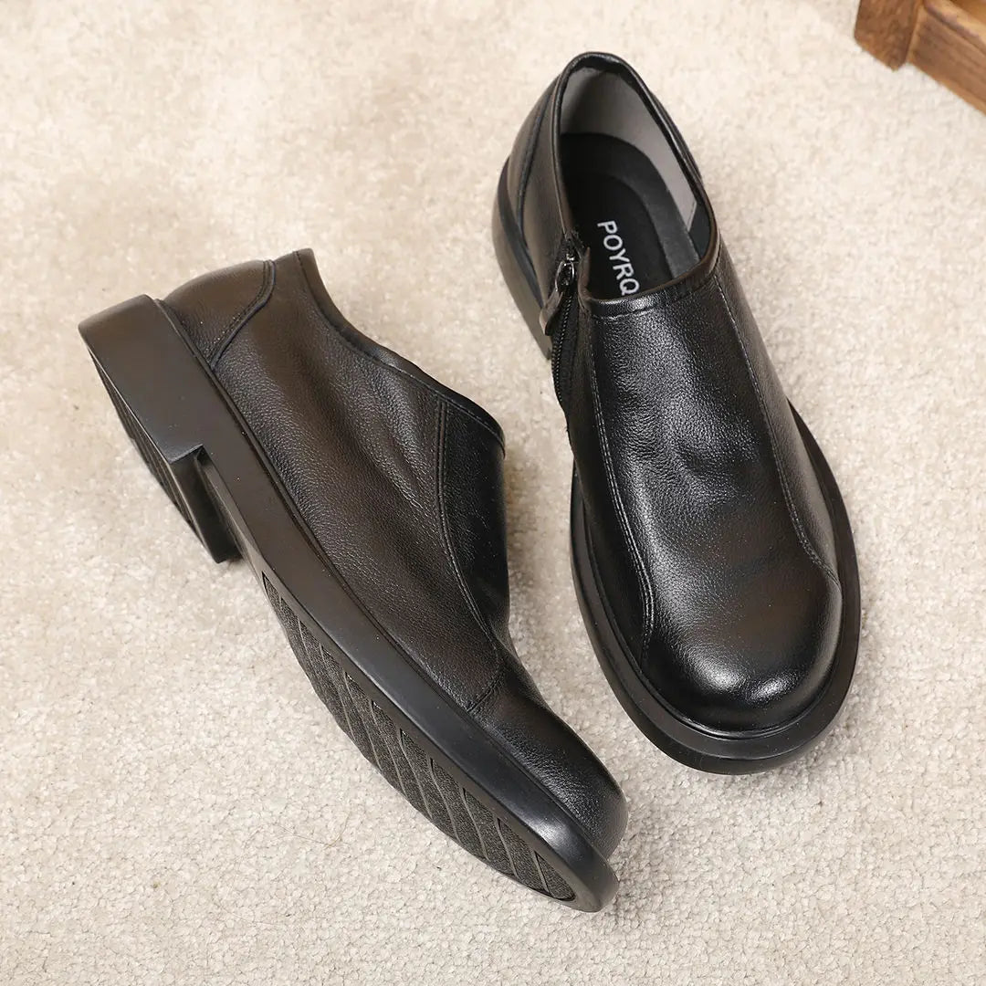 Round Toe Male Casual Shoe Office Brown Men's Leather Shoes Legitimate Retro Shipping Free Delivery Size 45 Designer Comfortable