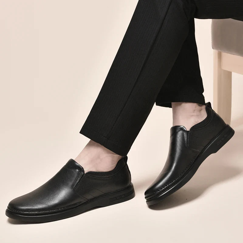 Genuine Leather for Men Business Shoes Stylish Male Comfortable Flats All-match Male Driving Shoes Classic Men Shoes for Wedding