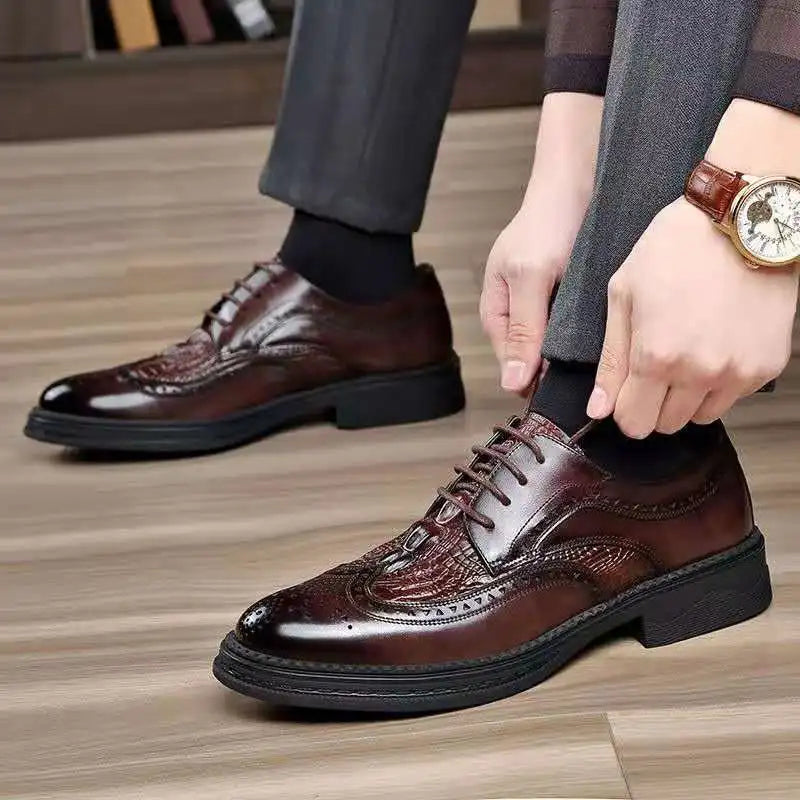 New Handmade Men's Oxford Shoes Leather Brogue Men's Formal Leather Shoes Classic Business Formal Men's Shoes Oxfords