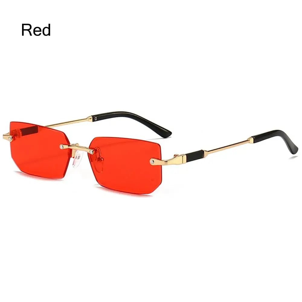 Rimless Rectangle Sunglasses Fashion Y2K Frameless Sun Glasses Shades for Women & Men