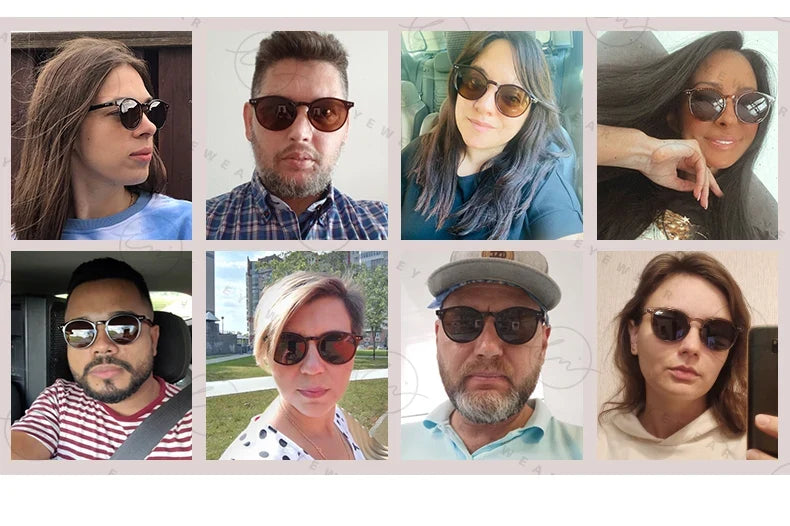 Retro Round Sunglasses Women Men Ultralight TR90 Polarized Unisex Driving Shades Vintage Sun Glasses UV400 Gafas De Sol
