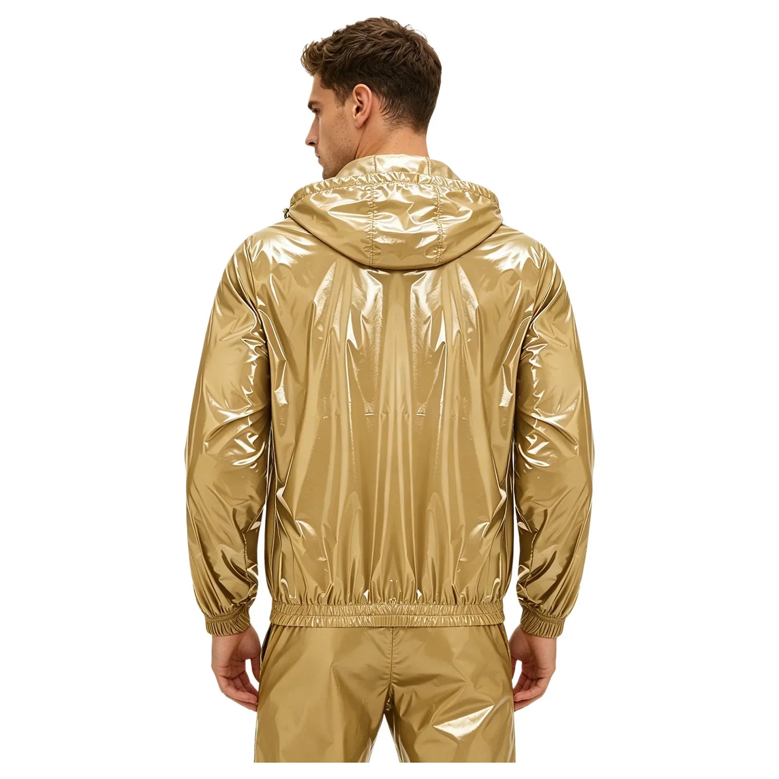 Mens Waterproof Hooded Jacket Tops Breathable Raincoat Waterproof Windproof Outdoor Biking Fishing Jacket Hood Outerwear