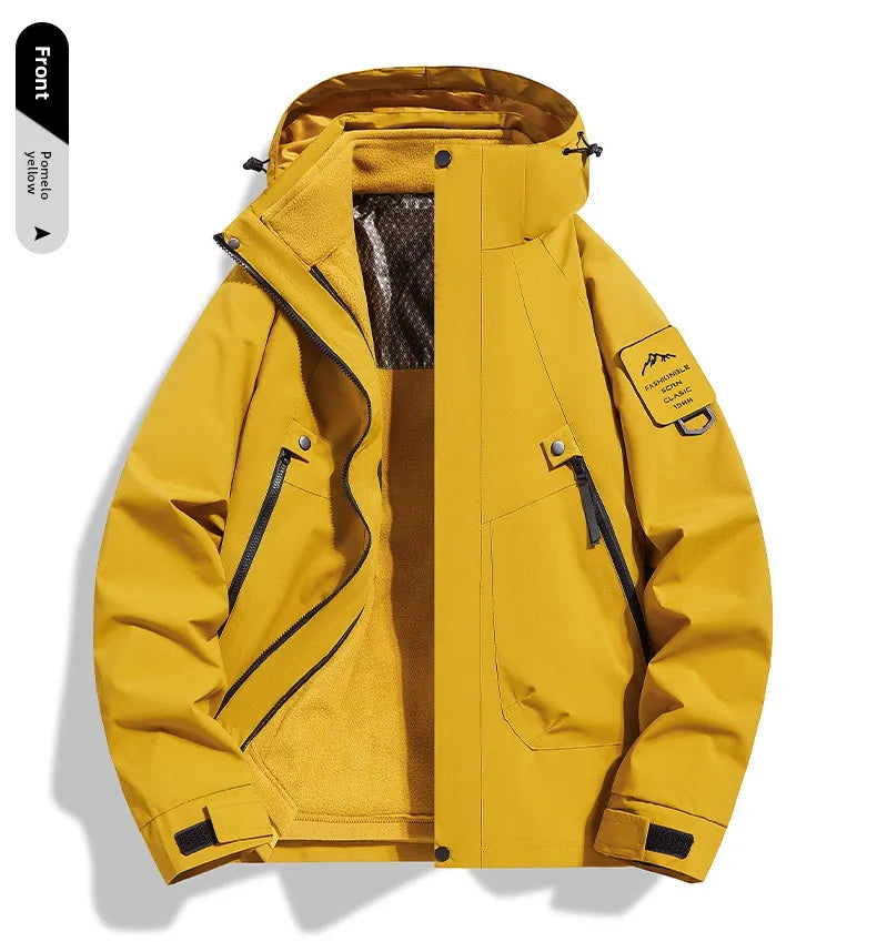 New Autumn and Winter Graphene Heating Cold Warm Insulation Men's Women's Three in One Jacket Waterproof Windproof Assault Suit