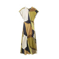 2024 Summer Women Dress Fashion Vintage Print O-Neck Midi Dress Waist Cinched Casual Chic Woman Elegant Dresses