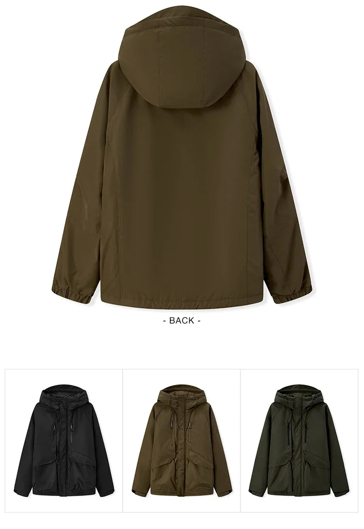 Cotton-Padded Jacket Men 2024 Winter Waterproof, Oil-Resistant, Stain-Resistant and Windproof Outerwear Loose