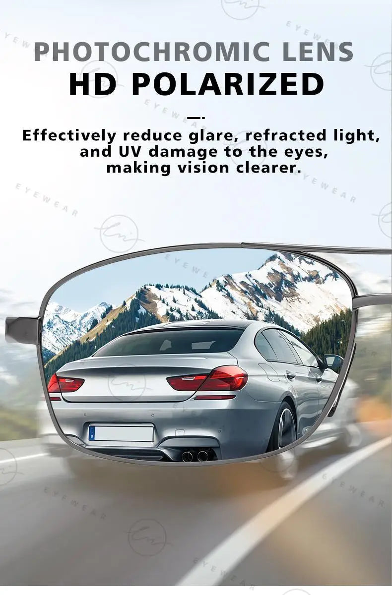 Classic Photochromic Sunglasses Polarized Man Day Night Vison Glasses Woman Chameleon Lens For Driving Goggles Male