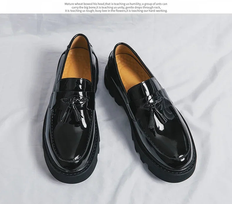Genuine Leather Men Shoes Fashion Men Work Shoe Luxury Design Thick Bottom  Elegant Formal Loafers Outdoor Comfort Business Shoe