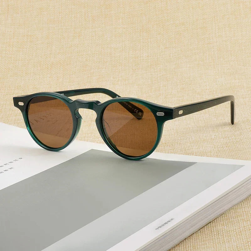 Gregory Peck Vintage Polarized Sun Glasses OV5186 Clear Frame Sunglasses Brand Designer Men Women OV 5186 Gafas Oculos with case