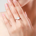 100% 925 Sterling Silver Luxury Rectangle Emerald Cut 2CT Clear AAAAA CZ Finger Rings For Women Statement Wedding Jewelry