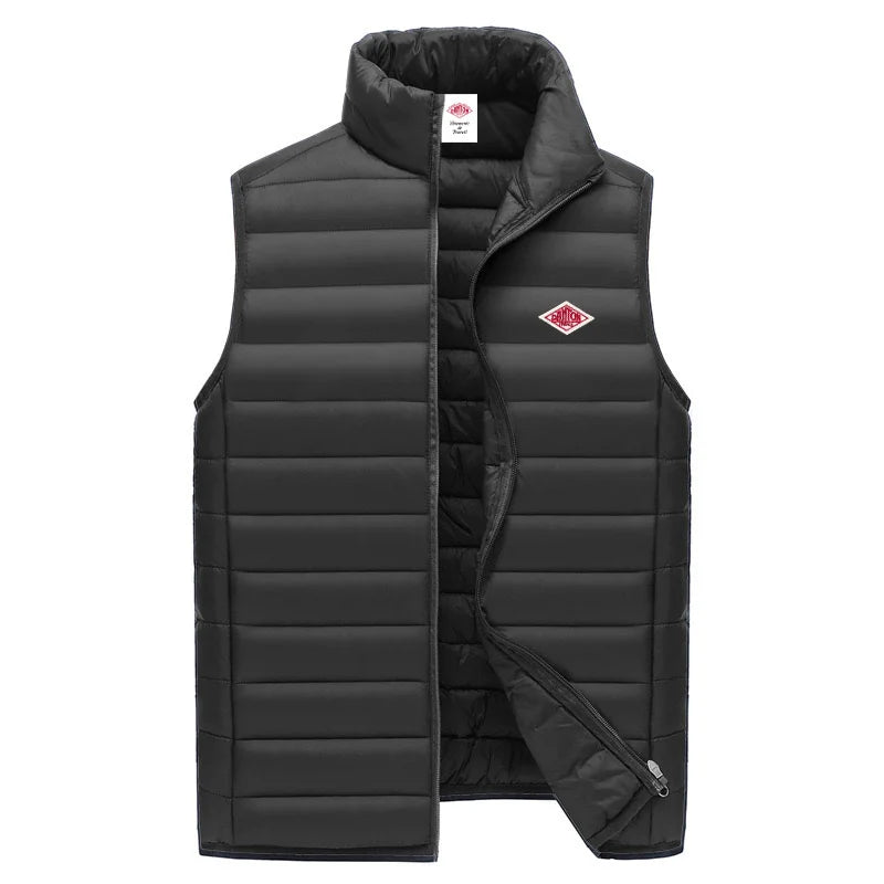 Autumn Winter Exported to Japanese Men Women Embroidery Logo Wearing Sleeveless Vest High-quality Classic Quilted Zipper Jacket