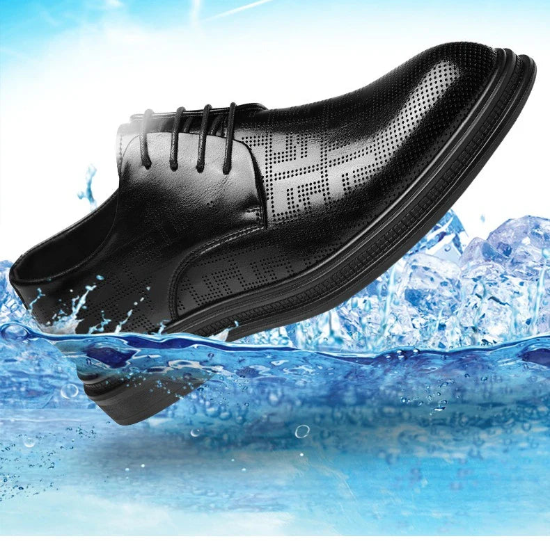 Spring Summer Increase Leather Shoes for Man Lace Designer Business Casual Shoes Male Fashion British Style Dress Shoe Man