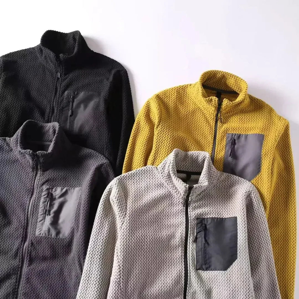 2026 Outdoor Men's Fishing Mountain Climbing Travel Sports Rock Climbing Hunting Camping Shooting Wool Stand-up Collar Jacket