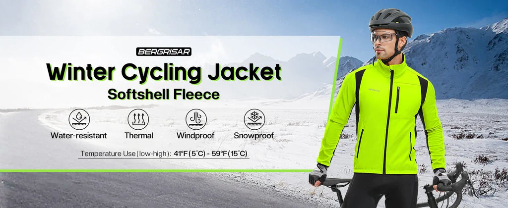Men's Winter Cycling Jacket Softshell Windproof Thermal Fleece Bike Jacket Running Jacket Windbreaker BGA025