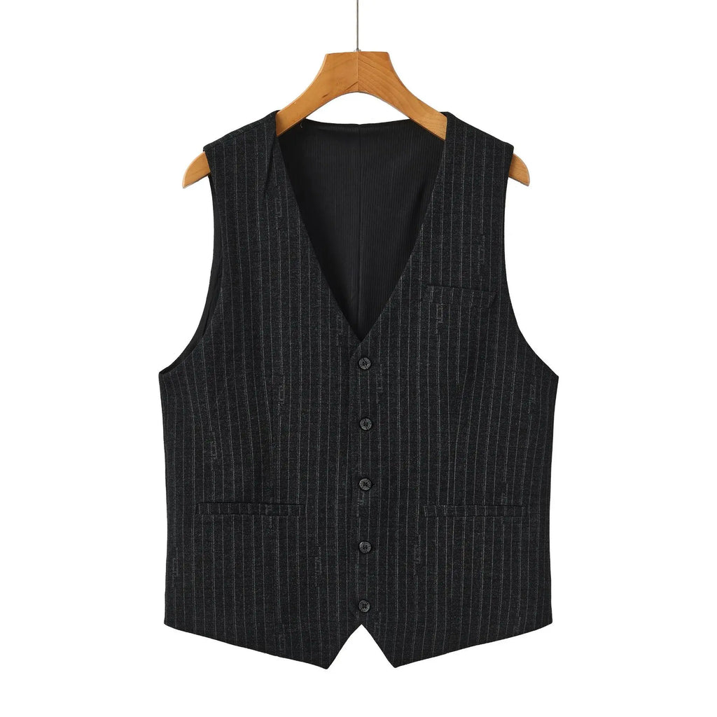 New Plus Size Mens Vest Checkered Elastic Single Breasted Waistcoat For Host Groom Groomsmen Coffee Khaki l Suit Vest for Men