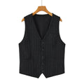 New Plus Size Mens Vest Checkered Elastic Single Breasted Waistcoat For Host Groom Groomsmen Coffee Khaki l Suit Vest for Men