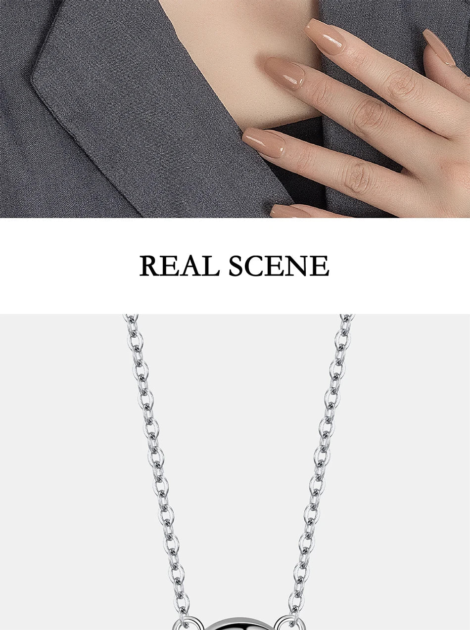 0.5/1CT Moissanite Necklace for Women S925 Pure Silver Bubble Round Diamond Pendant Fashion Jewelry Party Gift
