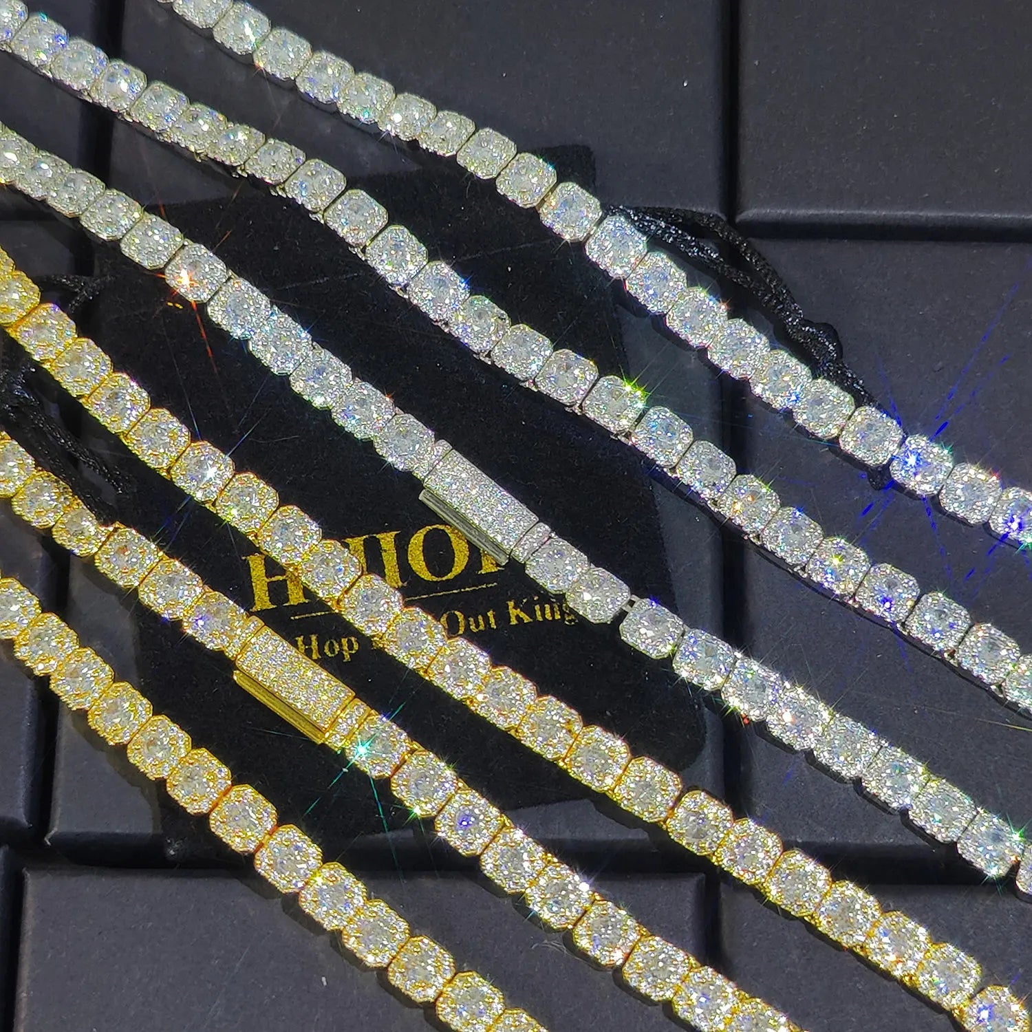 Clustered Diamond Tennis Chain Miami Tennis Link Bracelet for Women 7MM Iced Out CZ Cuban Necklace Hip Hop Jewelry Gifts