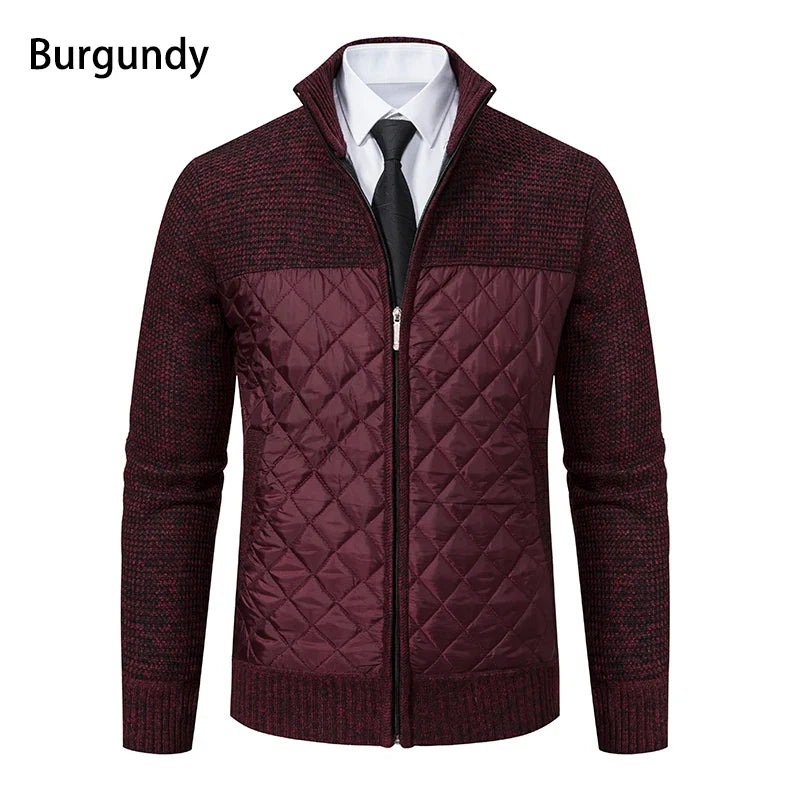 Autumn Winter Sweater Men's Loose Cardigan New Cold High Neck Jumpers Patchworked Windbreaker Casual Jackets
