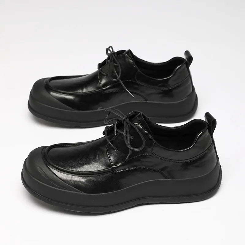 Spring New Designer Business Casual Shoes for Men Black Genuine Leather Shoes Male British Style Soft Sole Fashion Shoe Man