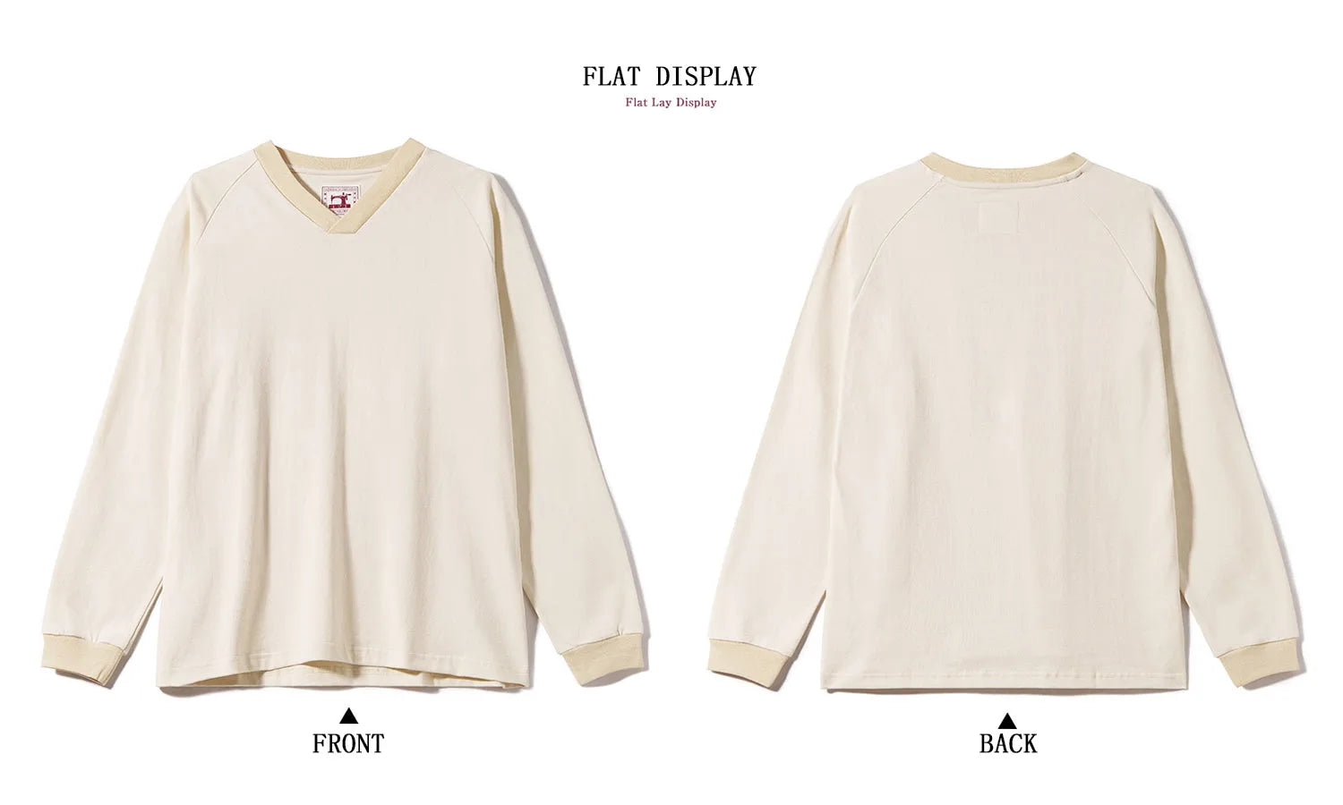 300G Combed Cotton Long Sleeved T-shirt for Men, V-neck Long Sleeved Base Shirt, Loose Basic Style, Heavy-duty Washed