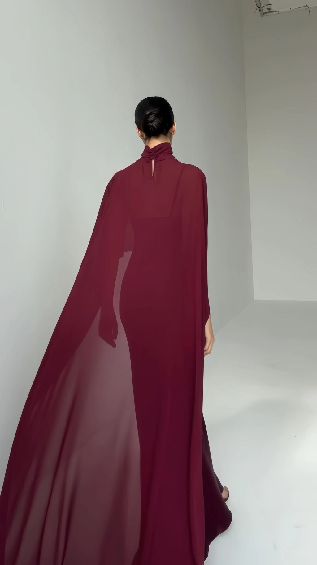 Simple White Chiffon Cape Maxi Dress Wedding Dress Beach Vacation Photoshoot Elegant Party Dresses Women's Formal Evening Gown