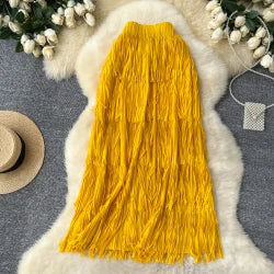 Embroidered Flower Long Sve Loose Fit Lantern Sve Gathered Slimming A-Line Dr Women's round Ne Dr