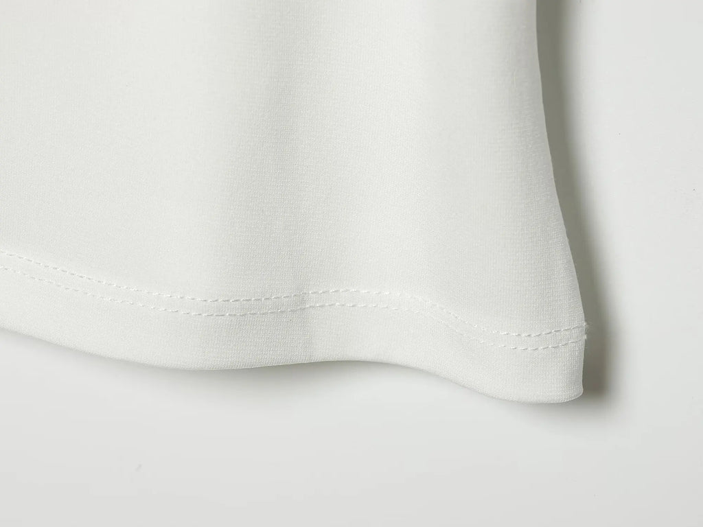 2026 Women Elegant White Short-Sleeved Backless Sequined Splicing Decoration Sexy Short Dress Woman Fashion Party Mini Dress