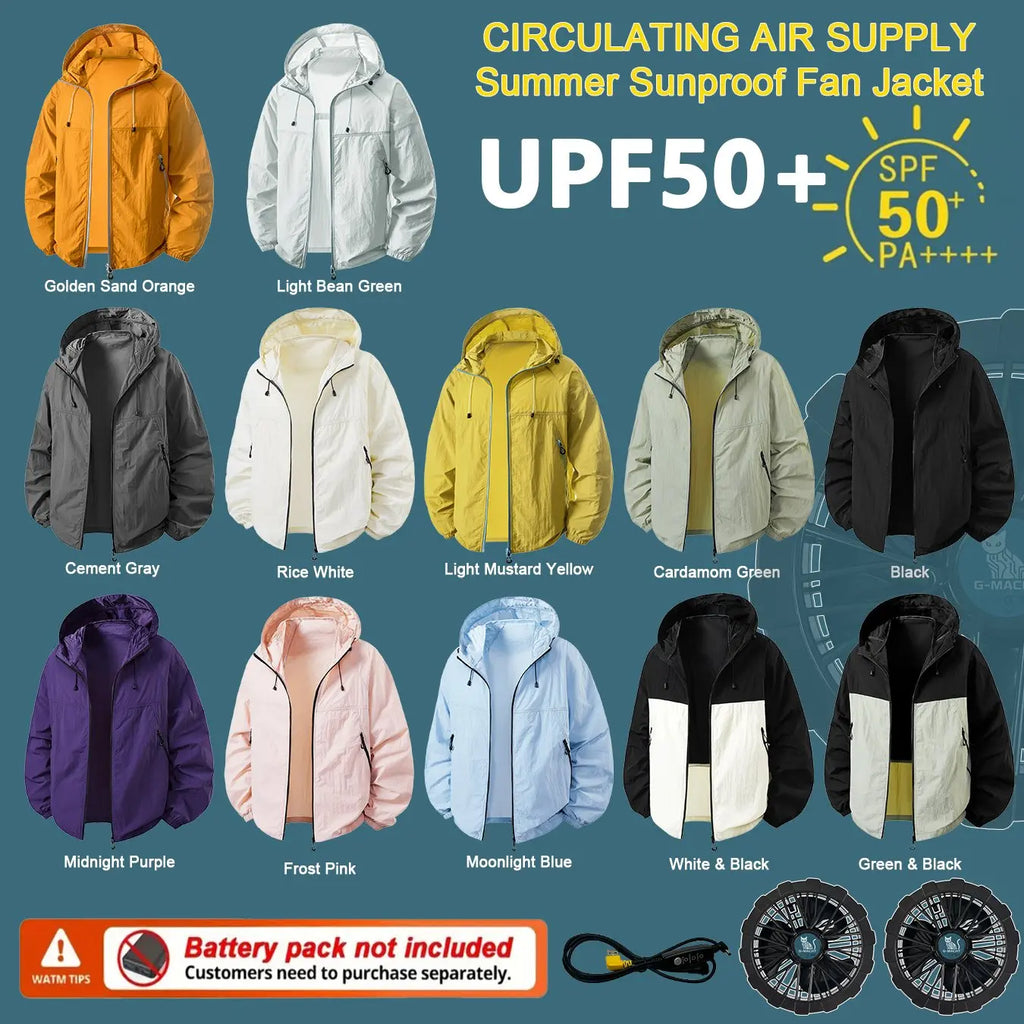Couple Summer Cooling Fan Vest, Breathable Heat-Resistant Air Conditioned Sleeveless Workwear for Outdoor Use(Not Power)