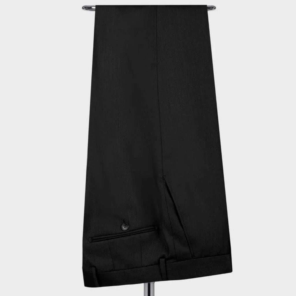 Men Suit 2 Pieces Black With Bright Lapel Double Button For Wedding Banquet Work Office Business Casual Jacket With Pants