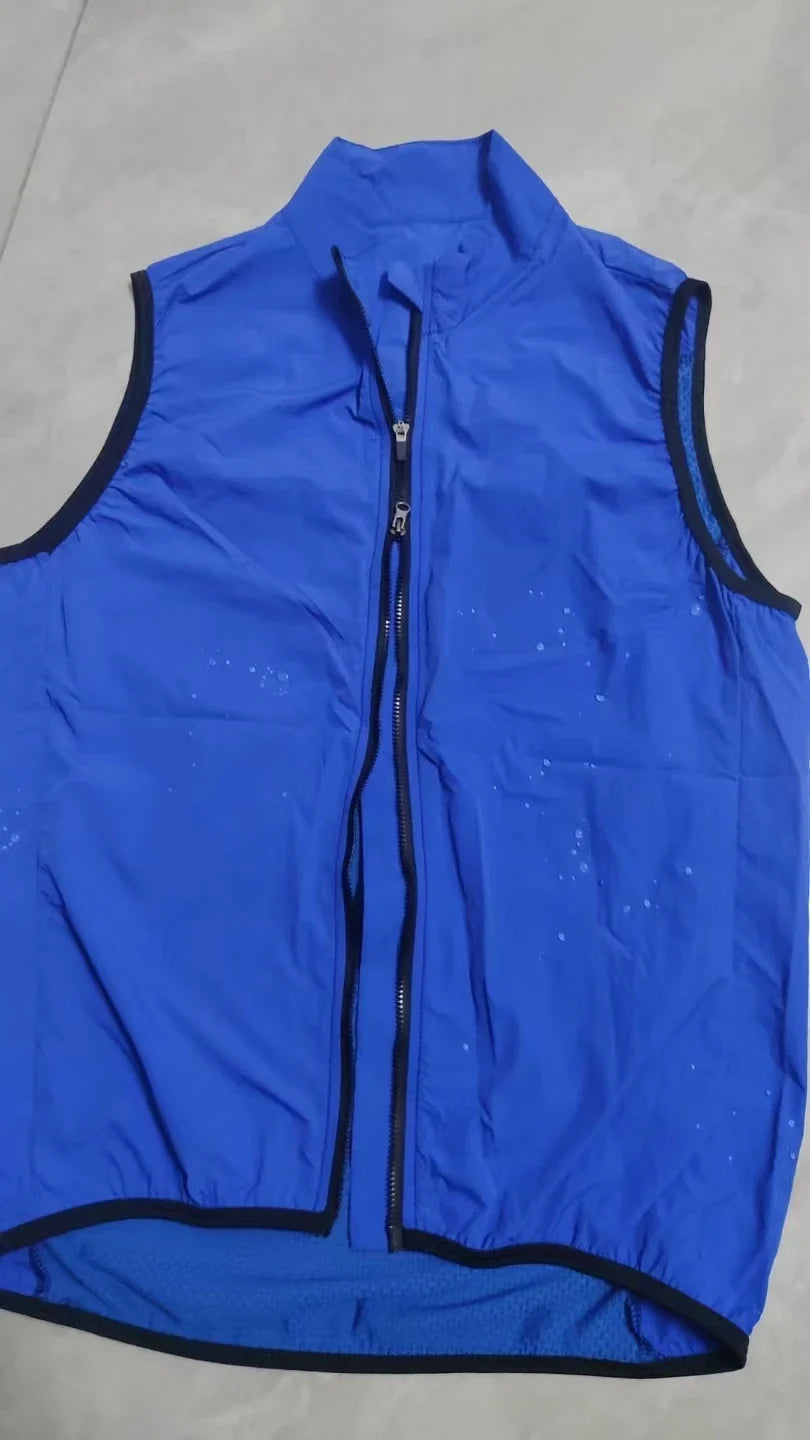 New Men's Cycling Vest Windproof Waterproof Cycling Coat Sleeveless Bicycle Bike Vest Cycling Clothing Ultra-light and