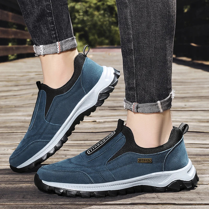 2025 New lightweight casual sports shoes, men's plaque-sized running shoes, loafers, walking and outdoor hiking shoes
