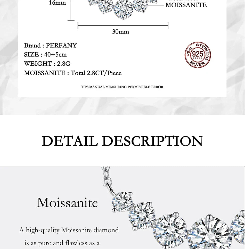 All Moissanite Necklace for Women S925 Pure Silver Smile Sparkling Diamond Pendant Fashion Luxury Jewelry Party Gift