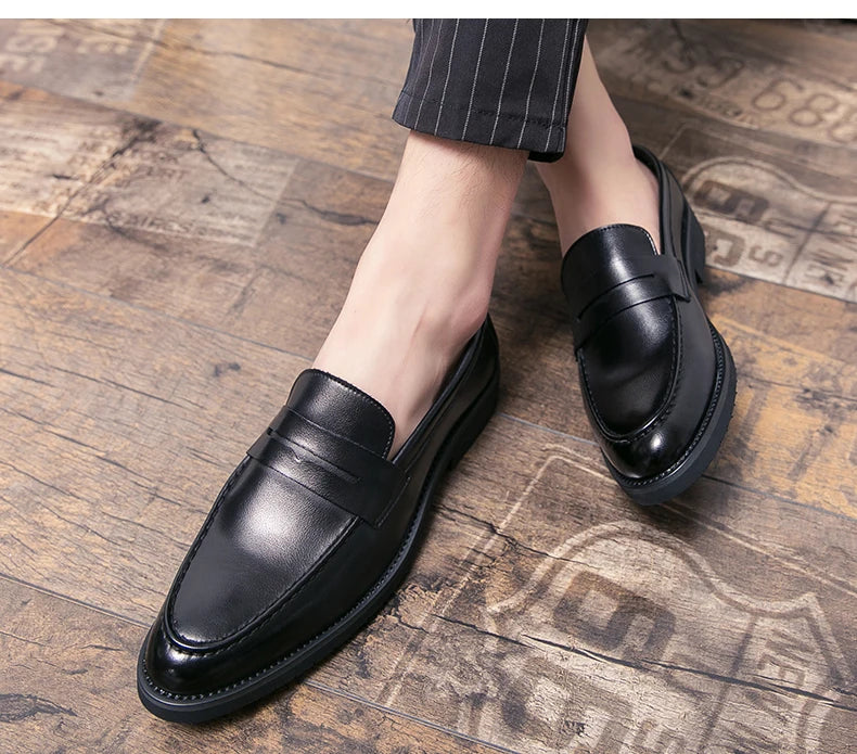 Men's Dress Shoes Formal Office Leather Brogues Shoes Male High Quality Casual Business Shoes Men Social Leather Loafers For Man