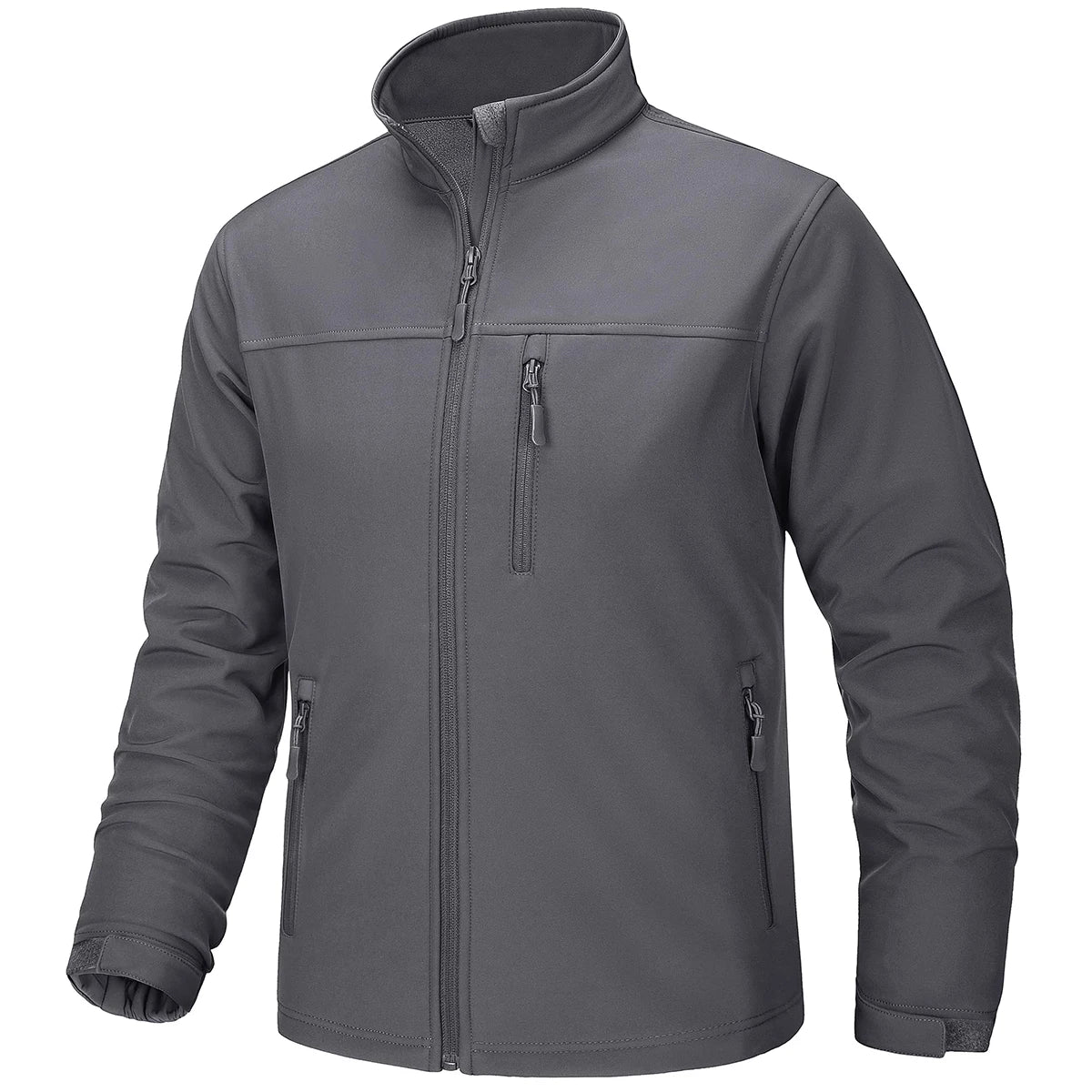 Men's Waterproof Outdoor Hiking Jacket Full Zip Windproof Fleece Lining Warm Fall Winter Work Casual Jackets