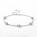 Authentic Luxury Rainbow Fire Color Zirconia Bracelet Charm Hearts Chain Link Bracelet For Women Birthday Crystal Jewelry