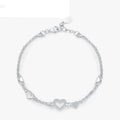 925 Sterling Silver Romantic Heart Bracelet Original Design Dazzling Clear CZ Bracelet For Women Silver Fine Jewelry