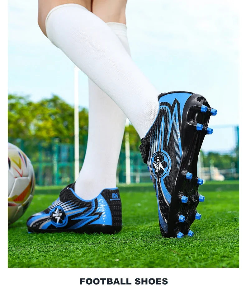 Kids Soccer Cleats Football Shoes AG/TF Studs Non Slip Wear Resistant Breathable Training Sneakers Children Boy Girl Match Boots
