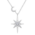 100% 925 Silver Full Moissanite Necklace for Women 18K Gold Plated Star&Moon Pendant Necklace Choker Chain Fine Jewelry Gifts