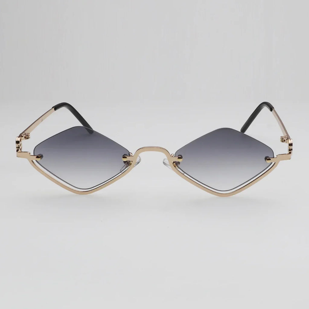 Fashion Small Polygonal Sunglasses Women Luxury Brand Metal Half Frame Sun Glasses Ladies Hipster sexy Cat Eye Shades Vintage