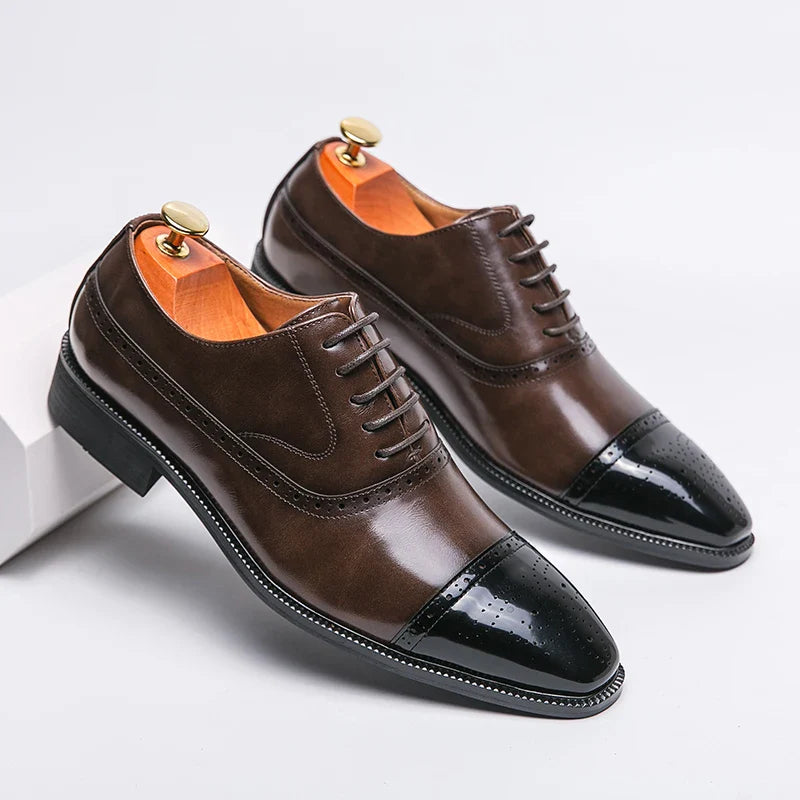 Men Lace Up Square Toe Dress Shoes, Business Black Oxfords Shoes