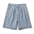 Wide Baggy Denim Shorts Men Summer Thin Solid Color Casual Loose Knee-length Pants Male Jeans Shorts Streetwear