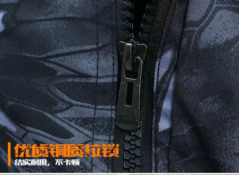 Outdoor Uniform Men's Soft Tracksuit Suit Black Python Pattern Wear-resistant Overalls Labor Insurance Cloth