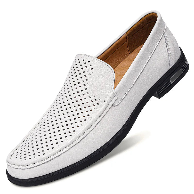 Leather Men Footwear Slip on Office Man Formal Shoes Wedding Party Men Dress Shoes Breath Driving Lazy Loafers Moccasins