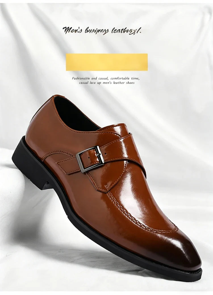 Men's Leather Shoes British Style Business Formal Derby Comfortable Fashionable Casual Footwear-SJ1112