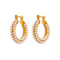 Exquisite Luxury Stainless Steel Imitation Pearls Hoop Huggie Earrings Romantic Elegant Fashion Charm Trendy Chic Jewelry